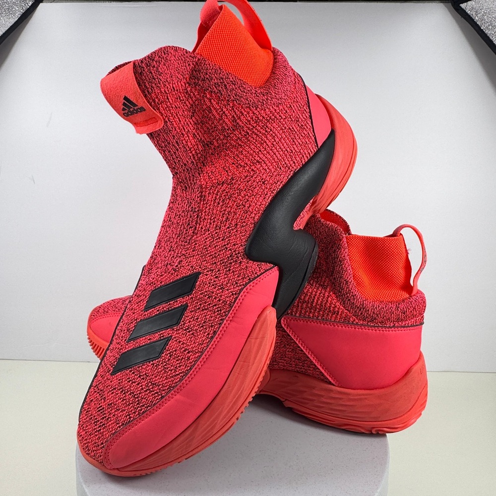Adidas Men Sneakers N3XT L3V3L Primeknit Sock Basketball HiTop Red Black 13.5